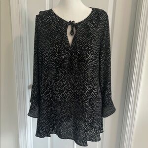 Max Studio Black and White Polka Dot Blouse